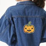 Halloween Pumpkin Twill Iron On Patch - Custom Shape - X-Large - Set of 4