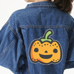 Halloween Pumpkin Twill Iron On Patch - Custom Shape - 3XL - Set of 4