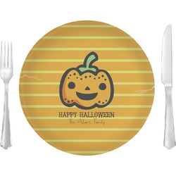 Halloween Pumpkin Glass Lunch / Dinner Plate 10" (Personalized)