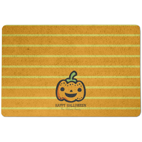 Custom Halloween Pumpkin Dog Food Mat w/ Name or Text