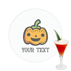 Halloween Pumpkin Printed Drink Topper -  2.5" (Personalized)