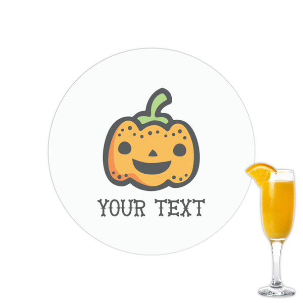 Custom Halloween Pumpkin Printed Drink Topper - 2.15" (Personalized)