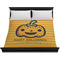 Halloween Pumpkin Duvet Cover - King - On Bed - No Prop