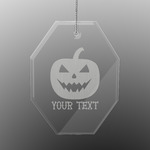 Halloween Pumpkin Engraved Glass Ornament - Octagon (Personalized)