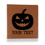 Halloween Pumpkin Leather Binder - 1" - Rawhide (Personalized)