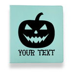 Halloween Pumpkin Leather Binder - 1" - Teal (Personalized)