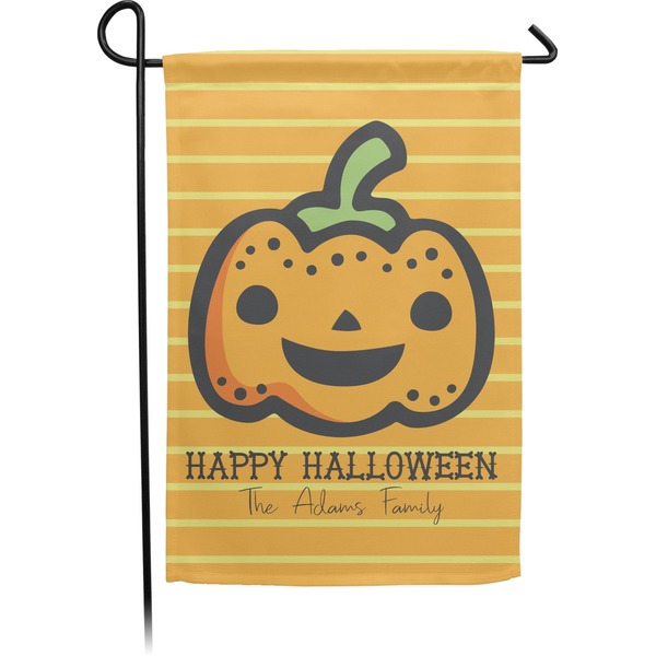 Custom Halloween Pumpkin Small Garden Flag - Double Sided w/ Name or Text