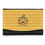 Halloween Pumpkin Genuine Leather Women's Wallet - Small (Personalized)