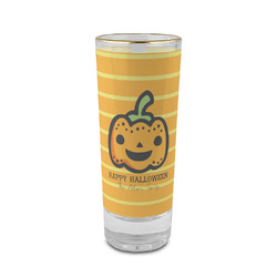 Halloween Pumpkin 2 oz Shot Glass - Glass with Gold Rim (Personalized)