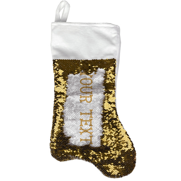 Custom Halloween Pumpkin Reversible Sequin Stocking - Gold (Personalized)