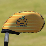 Halloween Pumpkin Golf Club Iron Cover - Single (Personalized)