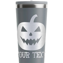 Halloween Pumpkin RTIC Everyday Tumbler with Straw - 28oz - Grey - Double-Sided (Personalized)