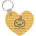 Halloween Pumpkin Heart Plastic Keychain w/ Name or Text