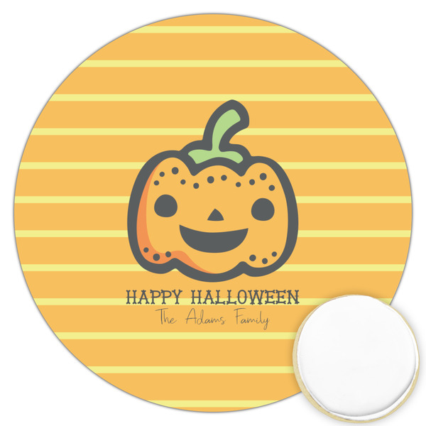 Custom Halloween Pumpkin Printed Cookie Topper - 3.25" (Personalized)