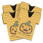 Halloween Pumpkin Jersey Bottle Cooler - Set of 4 (Personalized)