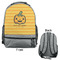 Halloween Pumpkin Large Backpack - Gray - Front & Back View