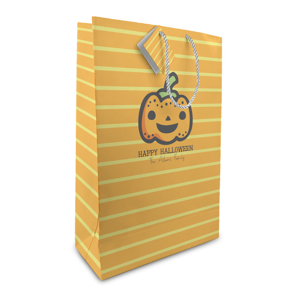 Custom Halloween Pumpkin Large Gift Bag (Personalized)