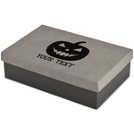 Halloween Pumpkin Large Gift Box w/ Engraved Leather Lid (Personalized)