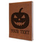 Halloween Pumpkin Leather Sketchbook - Large - Double Sided - Angled View