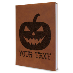 Halloween Pumpkin Leather Sketchbook - Large - Single Sided (Personalized)