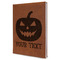 Halloween Pumpkin Leather Sketchbook - Large - Single Sided - Angled View