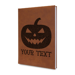 Halloween Pumpkin Leather Sketchbook - Small - Single Sided (Personalized)