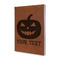 Halloween Pumpkin Leather Sketchbook - Small - Single Sided - Angled View