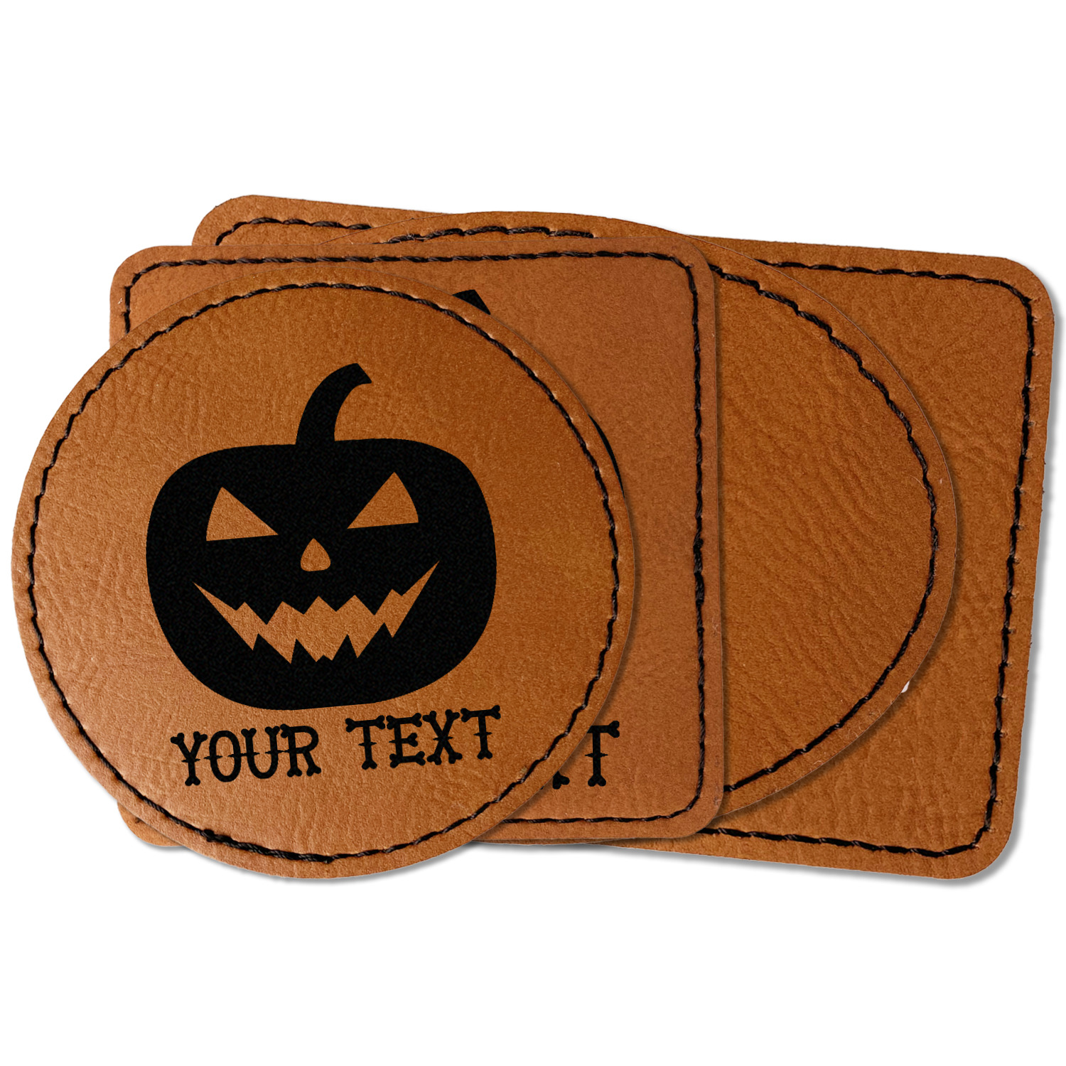 Custom Halloween Pumpkin Faux Leather Iron On Patch (Personalized
