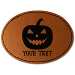 Halloween Pumpkin Faux Leather Iron On Patch - Oval (Personalized)