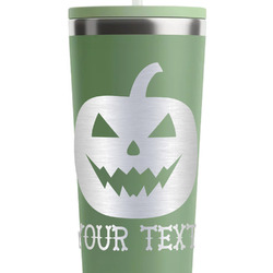 Halloween Pumpkin RTIC Everyday Tumbler with Straw - 28oz - Light Green - Double-Sided (Personalized)