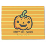 Halloween Pumpkin Single-Sided Linen Placemat - Single w/ Name or Text