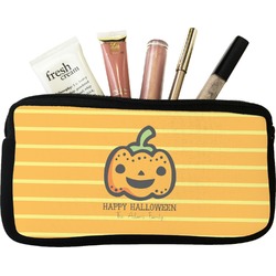 Halloween Pumpkin Makeup / Cosmetic Bag - Small (Personalized)