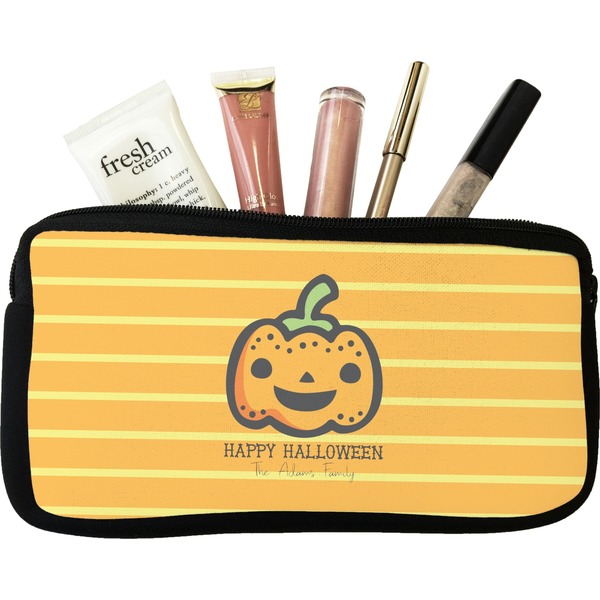 Custom Halloween Pumpkin Makeup / Cosmetic Bag (Personalized)