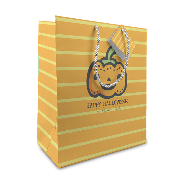 Custom Halloween Pumpkin Medium Gift Bag (Personalized)