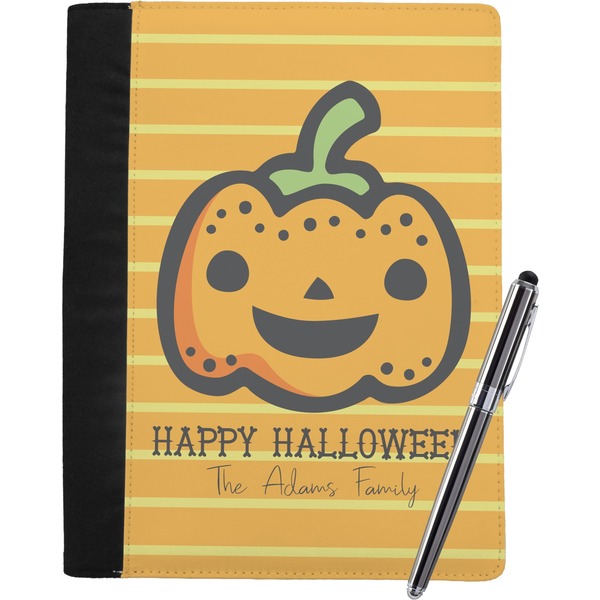 Custom Halloween Pumpkin Notebook Padfolio - Large w/ Name or Text