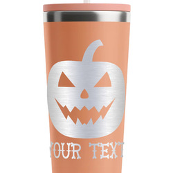 Halloween Pumpkin RTIC Everyday Tumbler with Straw - 28oz - Peach - Single-Sided (Personalized)