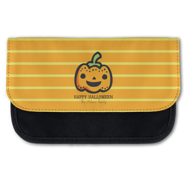 Custom Halloween Pumpkin Canvas Pencil Case w/ Name or Text