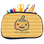 Halloween Pumpkin Neoprene Pencil Case - Medium w/ Name or Text