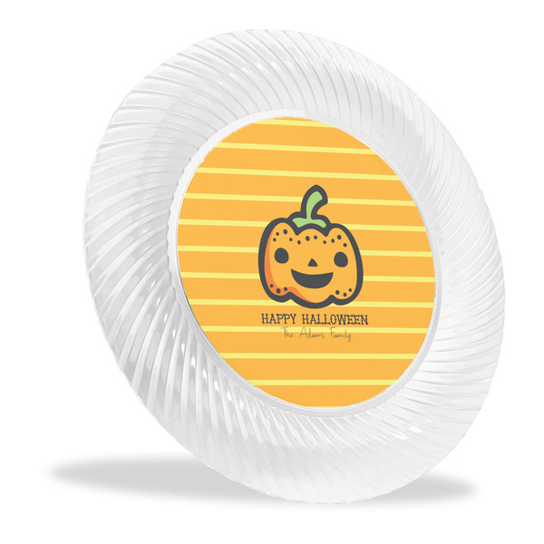 Custom Halloween Pumpkin Plastic Party Dinner Plates - 10" (Personalized)