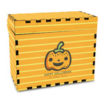 Halloween Pumpkin Wood Recipe Box - Full Color Print (Personalized)
