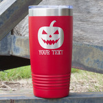 Halloween Pumpkin 20 oz Stainless Steel Tumbler - Red - Double Sided (Personalized)