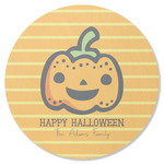 Halloween Pumpkin Round Rubber Backed Coaster (Personalized)