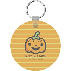 Halloween Pumpkin Round Plastic Keychain (Personalized)