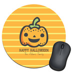 Halloween Pumpkin Round Mouse Pad (Personalized)