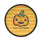 Halloween Pumpkin Iron On Round Patch w/ Name or Text