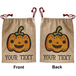 Halloween Pumpkin Santa Sack - Front & Back (Personalized)