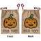 Halloween Pumpkin Santa Bag - Front and Back