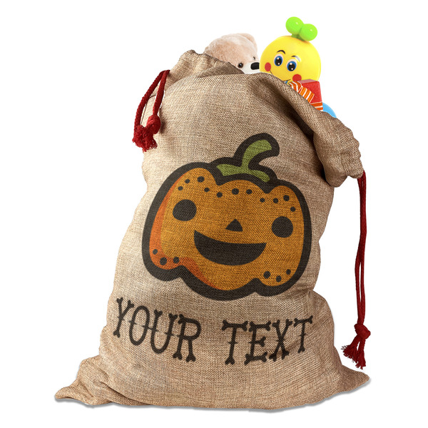 Custom Halloween Pumpkin Santa Sack (Personalized)