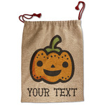 Halloween Pumpkin Santa Sack - Front (Personalized)