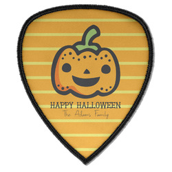 Halloween Pumpkin Iron on Shield Patch A w/ Name or Text